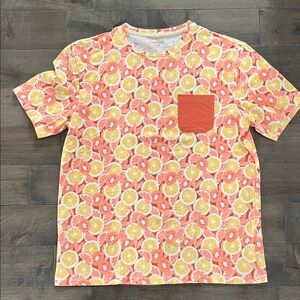 RW&CO. Citrus Print Short Sleeve Tee - Orange and Yellow